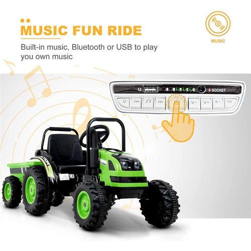 UENJOY 6V Tractor Kids Ride-On with Detachable Wagon - Toytexx UENJOY 6V Tractor Kids Ride-On with Detachable Wagon - Toytexx
